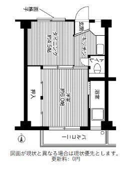 ビレッジハウス岡部(2K/4階)の間取り写真