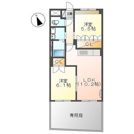 シノグロッサム I(2LDK/1階)の間取り写真