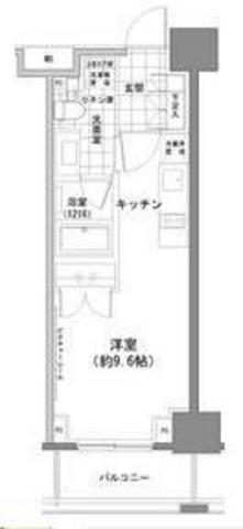 パークハビオ人形町(ワンルーム/11階)の間取り写真