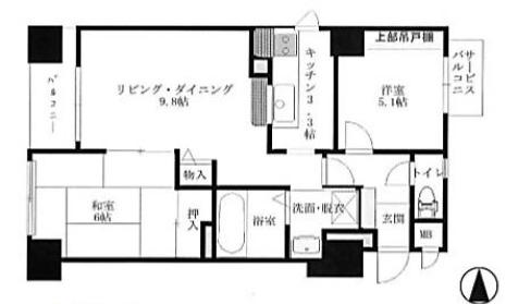 ルイシャトレ大手前(2LDK/7階)の間取り写真