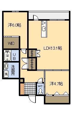 アルテマイスターレーヴII(2LDK/1階)の間取り写真