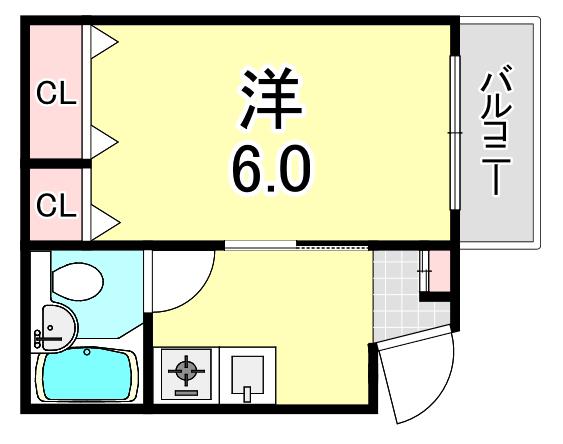 アーバン東須磨(1K/3階)の間取り写真
