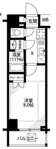 プレール・ドゥーク新宿中落合II(1K/3階)の間取り写真