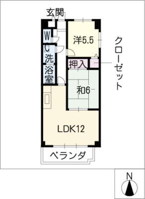 ラ・メイユール(2LDK/2階)の間取り写真