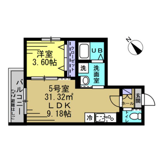グランパラディソ(1LDK/2階)の間取り写真
