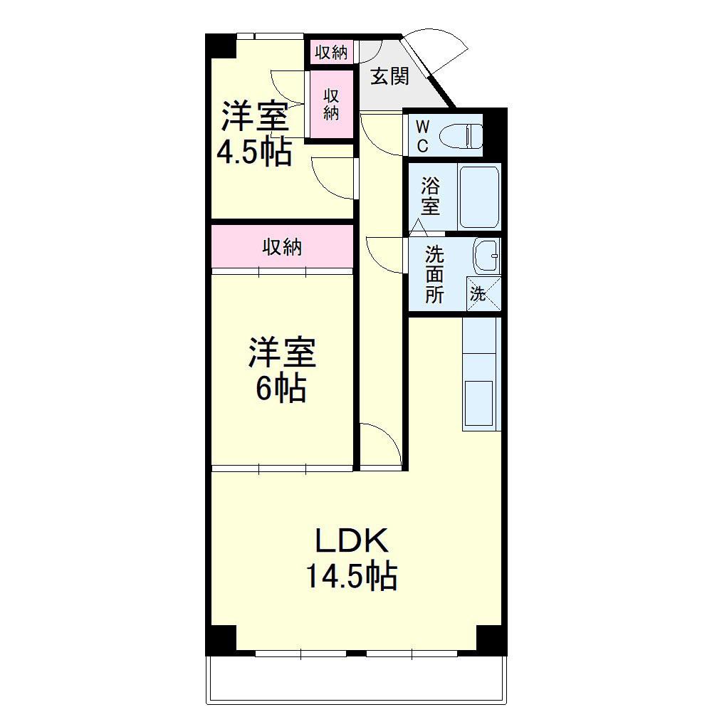 シティプレイス(2LDK/10階)の間取り写真
