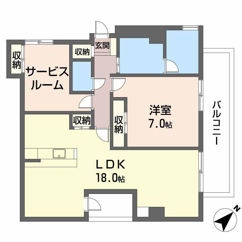 966 KAKUOZAN(1SLDK/5階)の間取り写真