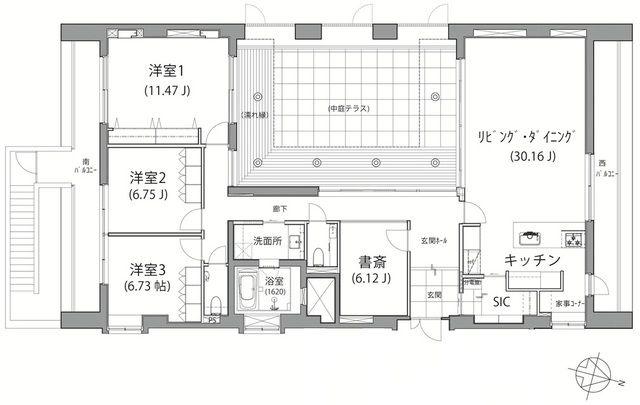 音羽YKビル(3SLDK/9階)の間取り写真