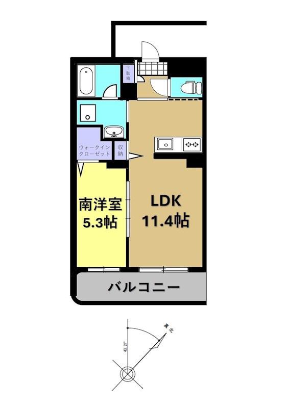 トレゾールシティガーデン(1LDK/3階)の間取り写真