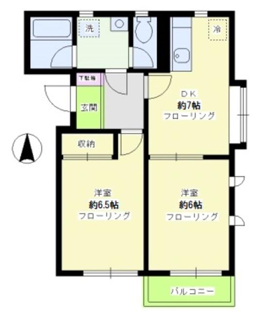 フォーレスト八雲(2DK/1階)の間取り写真