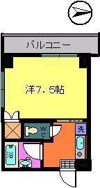 プチクロス(1K/5階)の間取り写真