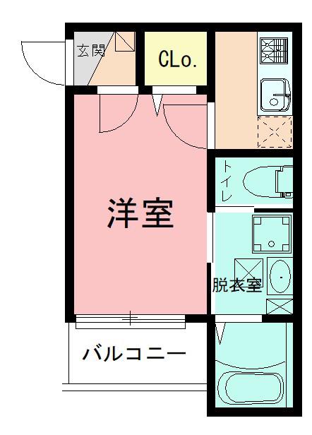 CORE BREEZE(1K/1階)の間取り写真