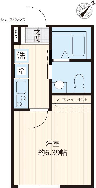 ERFOLG新座(1K/1階)の間取り写真