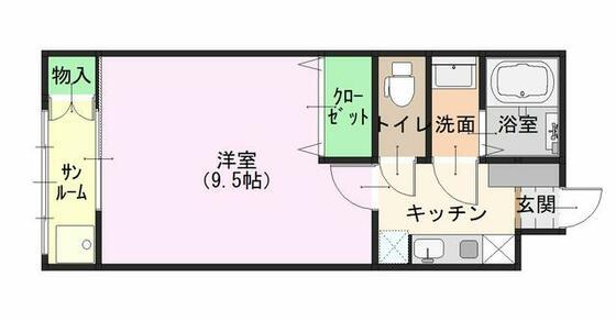 ハーモニー(1K/2階)の間取り写真
