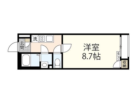 レオネクストSTAGEII(1K/2階)の間取り写真