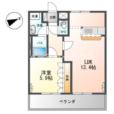 サクラシティ(1LDK/1階)の間取り写真