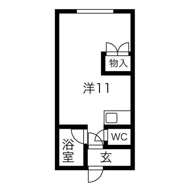 リラハイツ末広C(ワンルーム/2階)の間取り写真