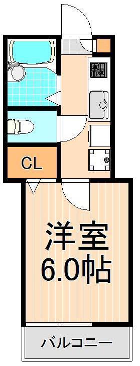 J-ハイム(1K/2階)の間取り写真