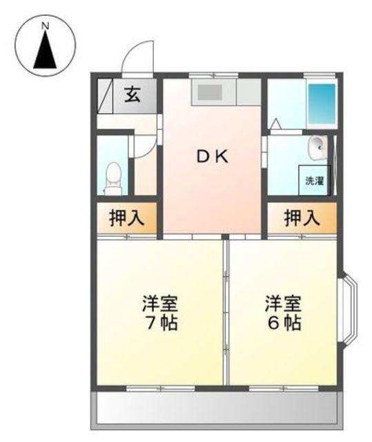 ロイヤルプラザ後藤(2DK/3階)の間取り写真