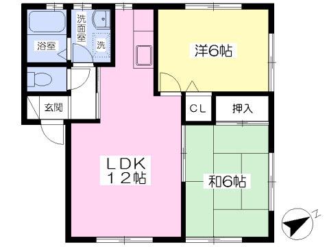 メルヴェーユS(2LDK/1階)の間取り写真
