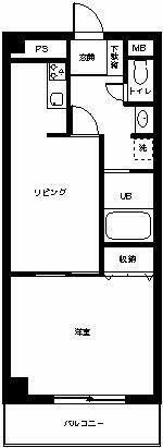 リプルHANA(1LDK/5階)の間取り写真