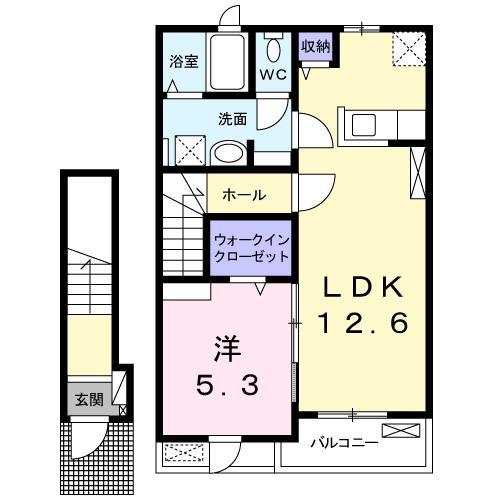 ヴェルナ(1LDK/2階)の間取り写真
