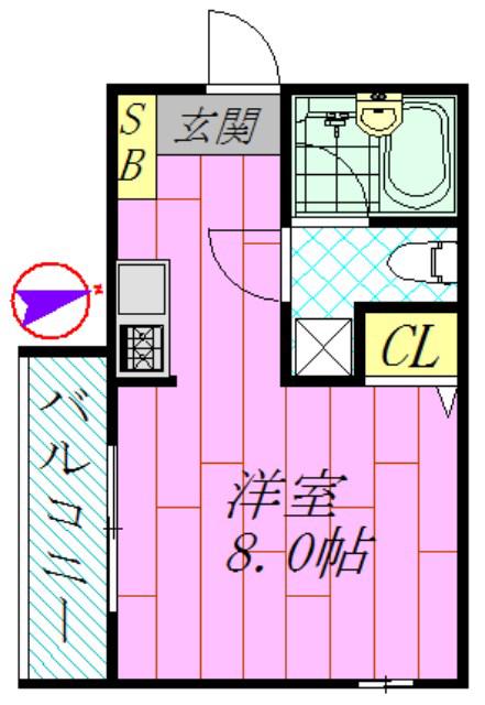 サンタリタ舞浜(ワンルーム/1階)の間取り写真