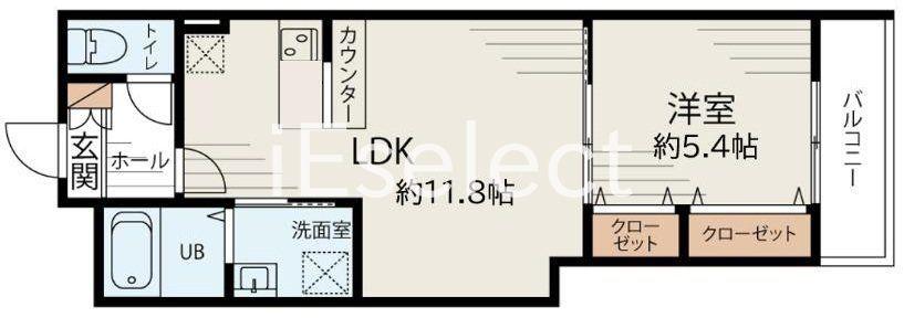 LIT上志津(1LDK/2階)の間取り写真