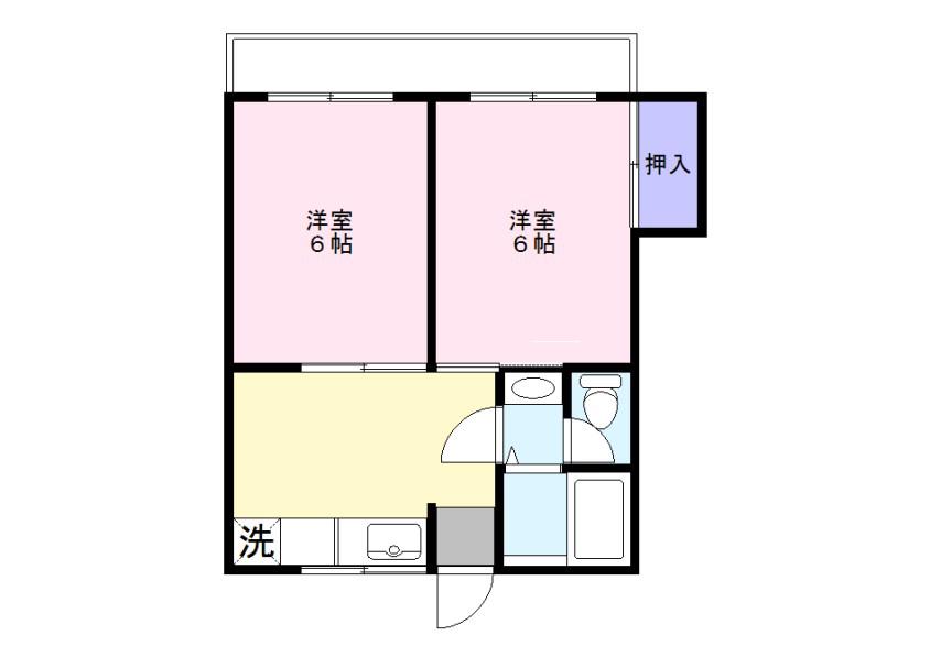 フタバハイツ(2DK/1階)の間取り写真