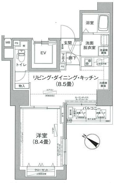 アイル プレミアム文京六義園(2DK/9階)の間取り写真