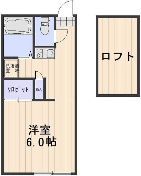 ソラーナよねぐら(1K/2階)の間取り写真