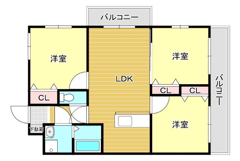 アベニールKAI(3LDK/5階)の間取り写真