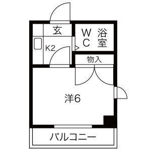 プリンセス泉(1K/8階)の間取り写真