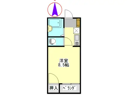 SKYROCKET II(ワンルーム/1階)の間取り写真