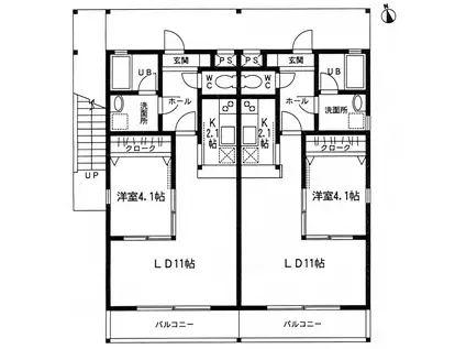 アネシス駅西(1LDK/1階)の間取り写真