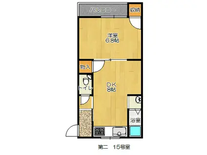 川田マンション(1LDK/3階)の間取り写真