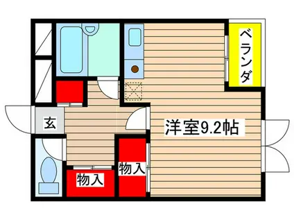 マウン ラ・フィールビル(ワンルーム/2階)の間取り写真