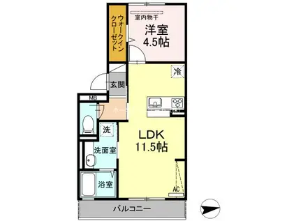 メゾン モナミ(1LDK/3階)の間取り写真