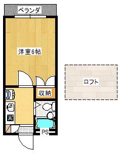 アリス深谷第6(1K/1階)の間取り写真