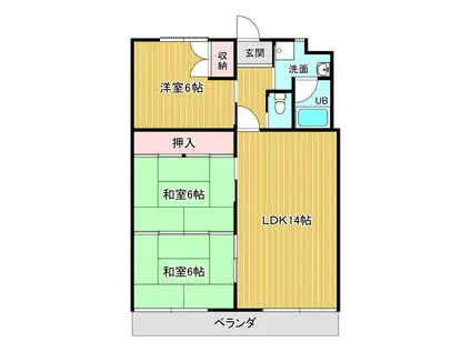 道喜ビル(3LDK/2階)の間取り写真