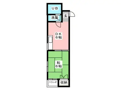 永井ハウス(1DK/3階)の間取り写真