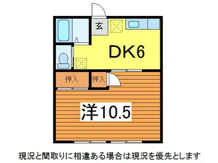渡辺ハイツ(1DK/1階)の間取り写真