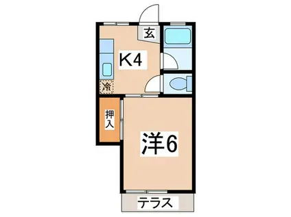 コーポ吉川(1K/1階)の間取り写真