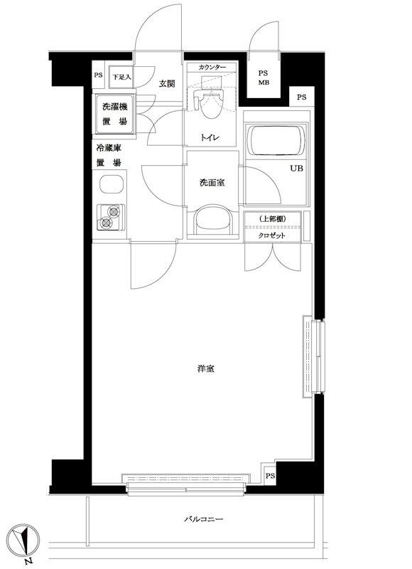 ルーブル浜田山(1K/5階)の間取り写真