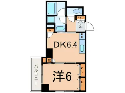 クリオ三田ラ・モード(1DK/3階)の間取り写真