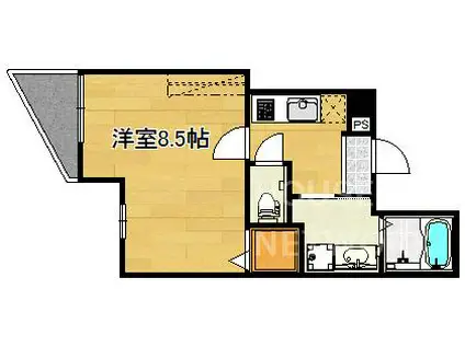 ジョイナス三宅II(1K/3階)の間取り写真
