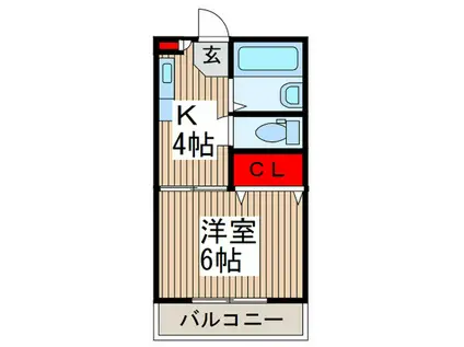 旭ハイツ(1K/3階)の間取り写真