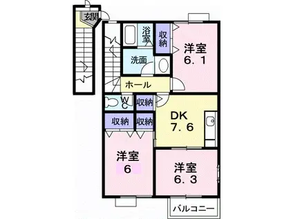 裕ハイツ II(3DK/2階)の間取り写真