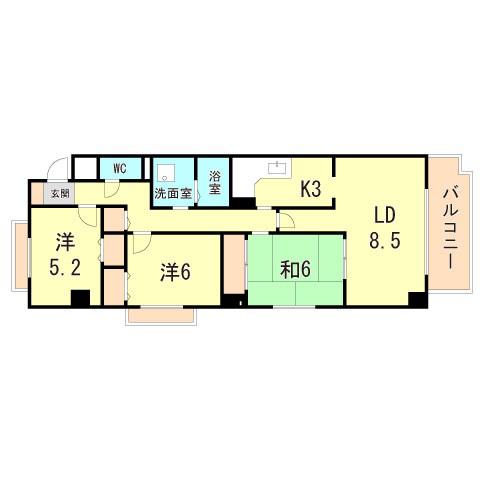 FIG・TREE2号館(3LDK/1階)の間取り写真