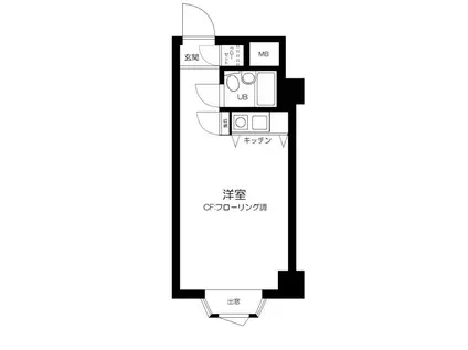 赤坂ベルゴ(ワンルーム/6階)の間取り写真